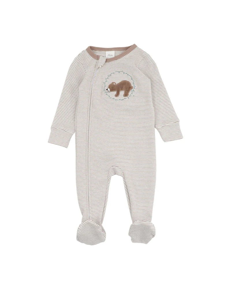 Mateo Striped LS Zip Onesie - Aster & Ruby