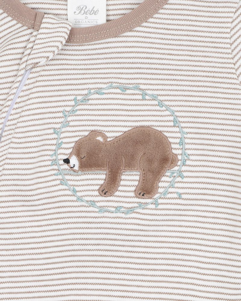 Mateo Striped LS Zip Onesie - Aster & Ruby
