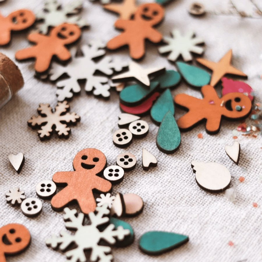 Mini Wooden Christmas Sprinkles-Aster & Ruby