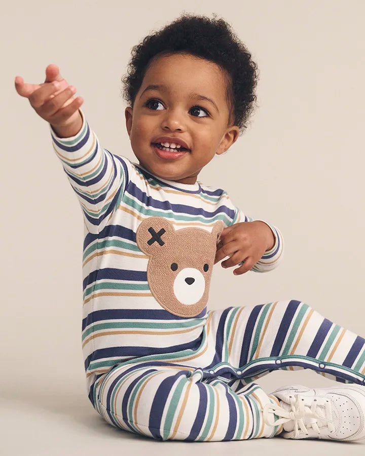 Multi Stripe Hux Romper - Aster & Ruby