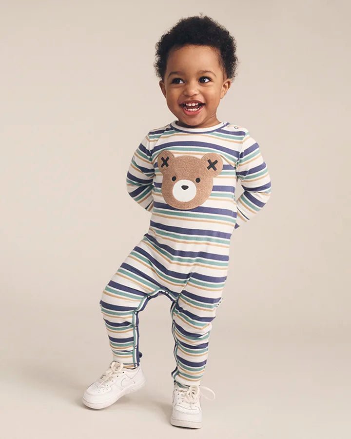 Multi Stripe Hux Romper - Aster & Ruby