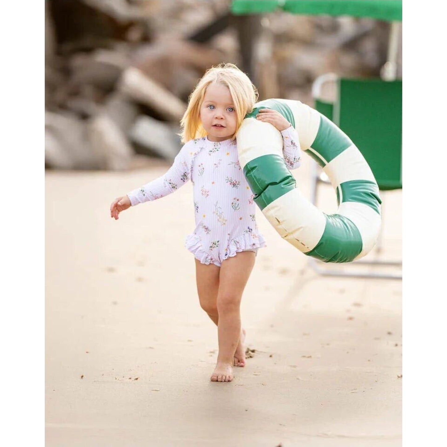 Minihaha Myra Print Long Sleeve Sunsuit | Aster & Ruby