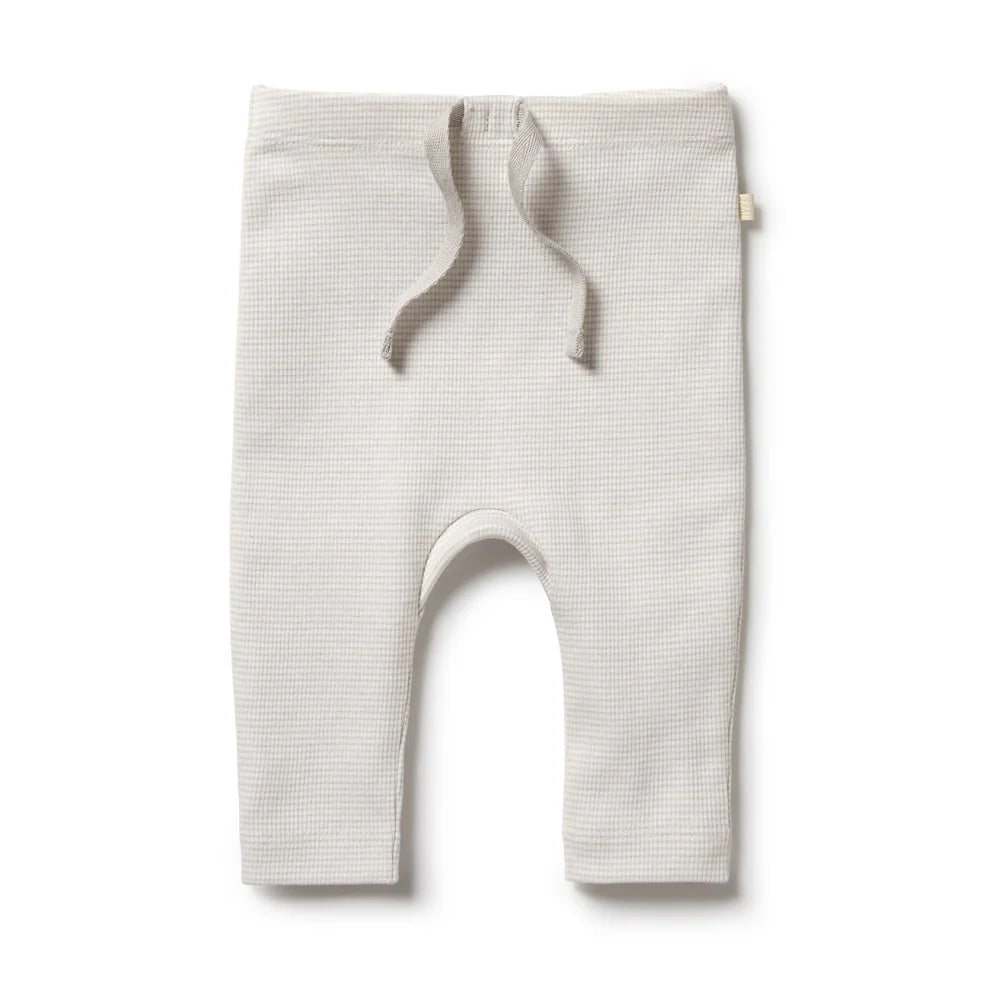 Oatmeal Organic Stripe RIb Leggings - Aster & Ruby