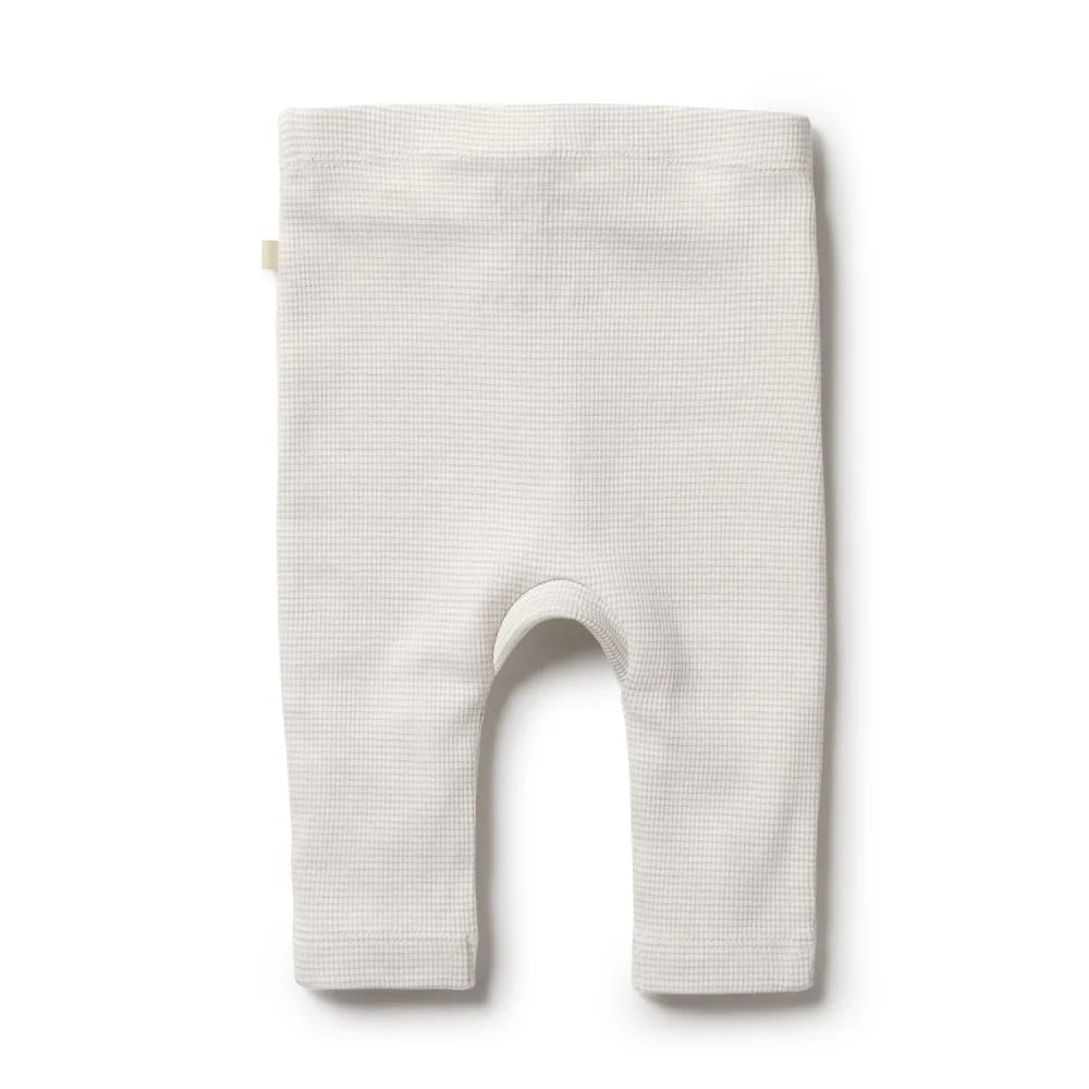 Oatmeal Organic Stripe RIb Leggings - Aster & Ruby