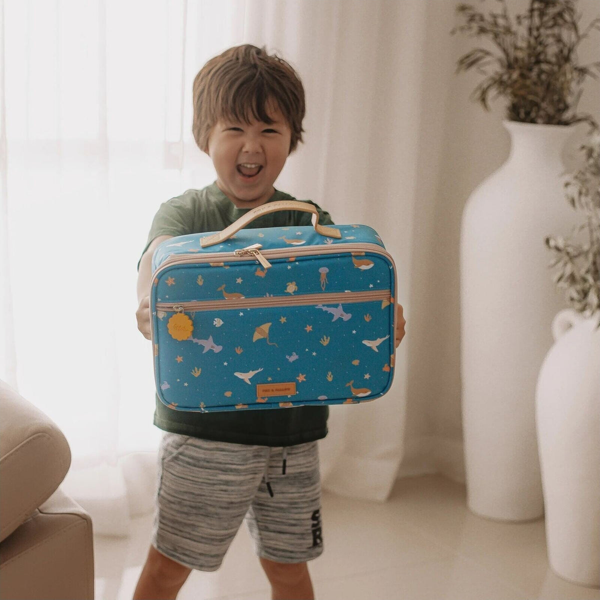 Fox & Fallow Ocean Creatures Marine Large Lunch Bag | Aster & Ruby