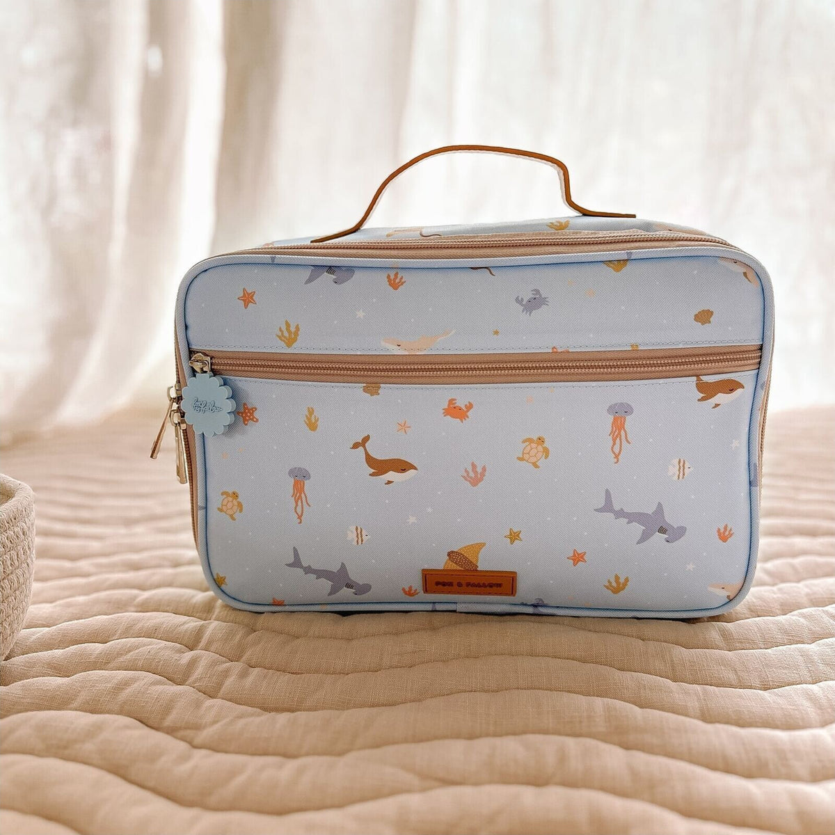 Fox & Fallow Ocean Creatures Sky Large Lunch Bag | Aster & Ruby