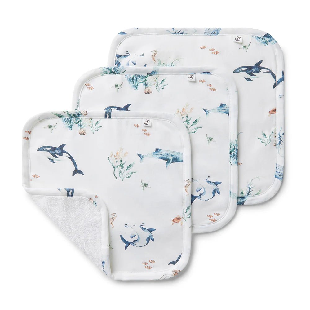 Ocean Organic Wash Cloths - 3 Pack - Aster & Ruby