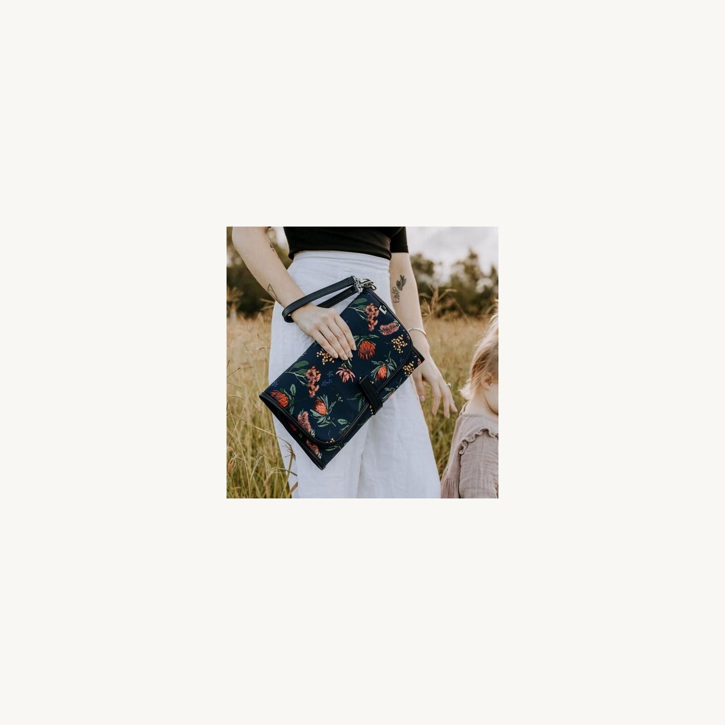 Change Mat Clutch - Botanical Navy – children's product by OiOi | Aster & Ruby