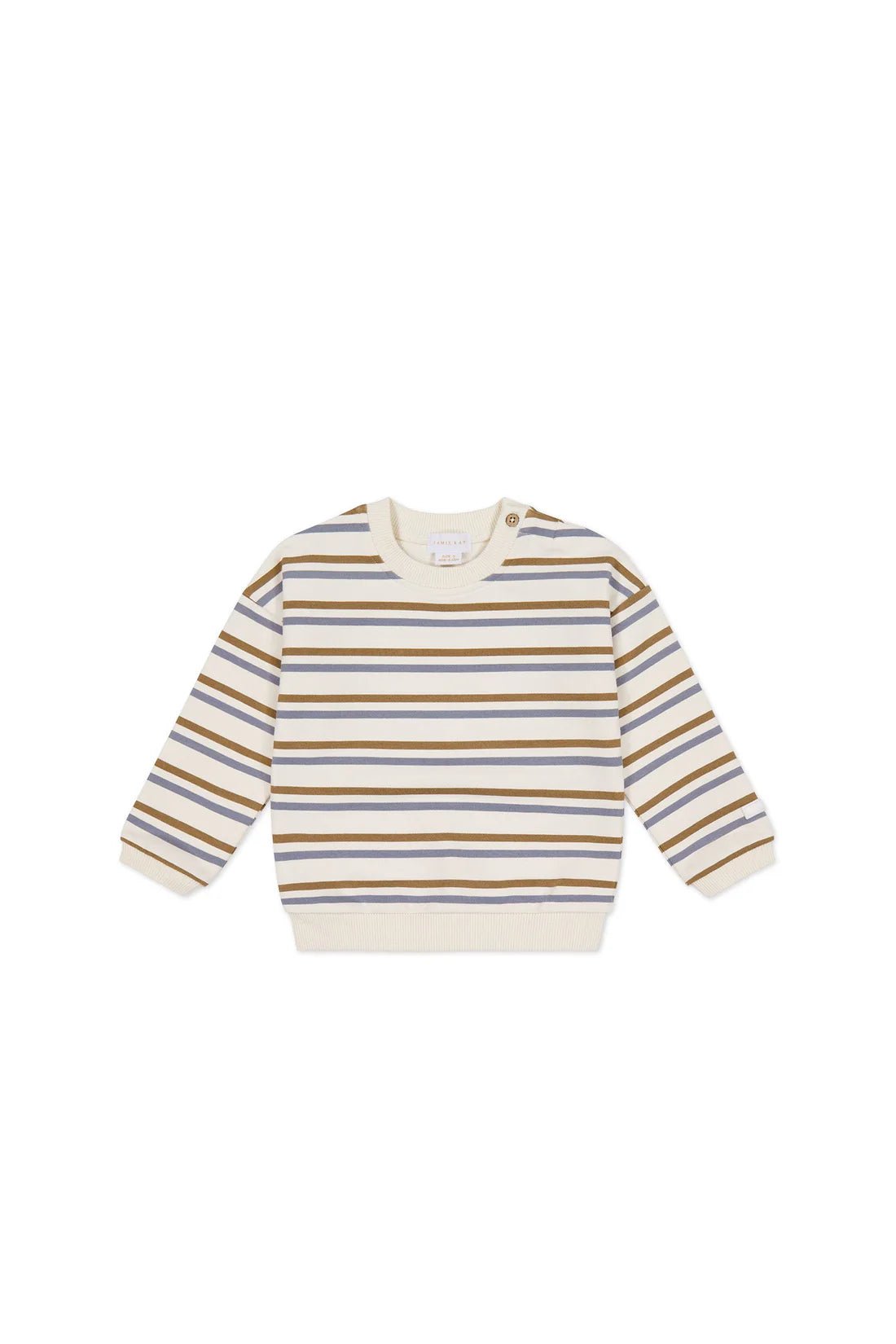 Organic Cotton Damien Sweatshirt - Hudson Stripe Tiger - Aster & Ruby