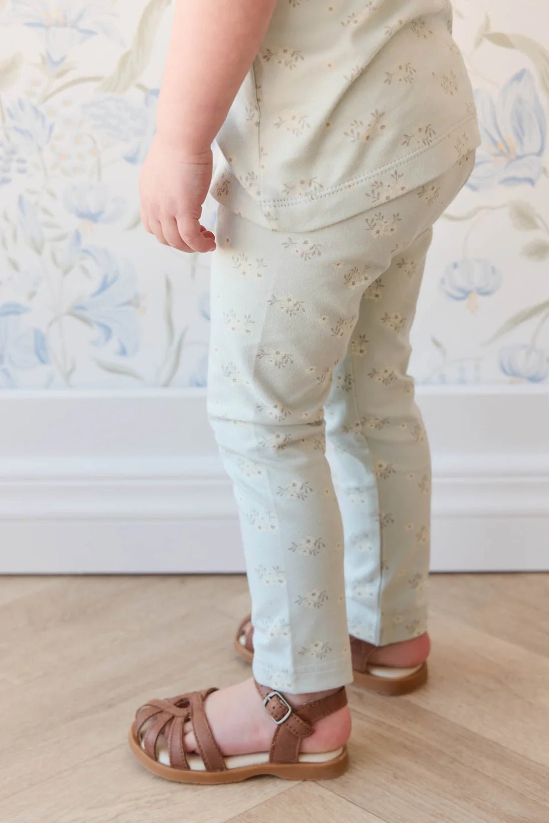 Organic Cotton Everyday Legging - Rose Floral Smoke - Aster & Ruby