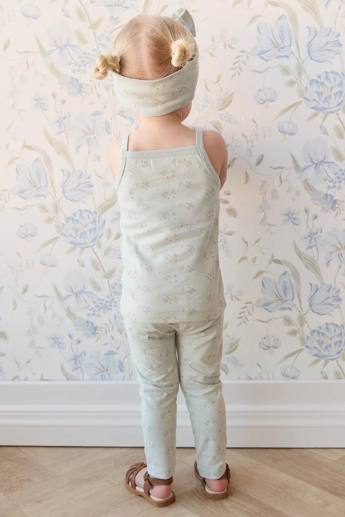Organic Cotton Everyday Legging - Rose Floral Smoke - Aster & Ruby