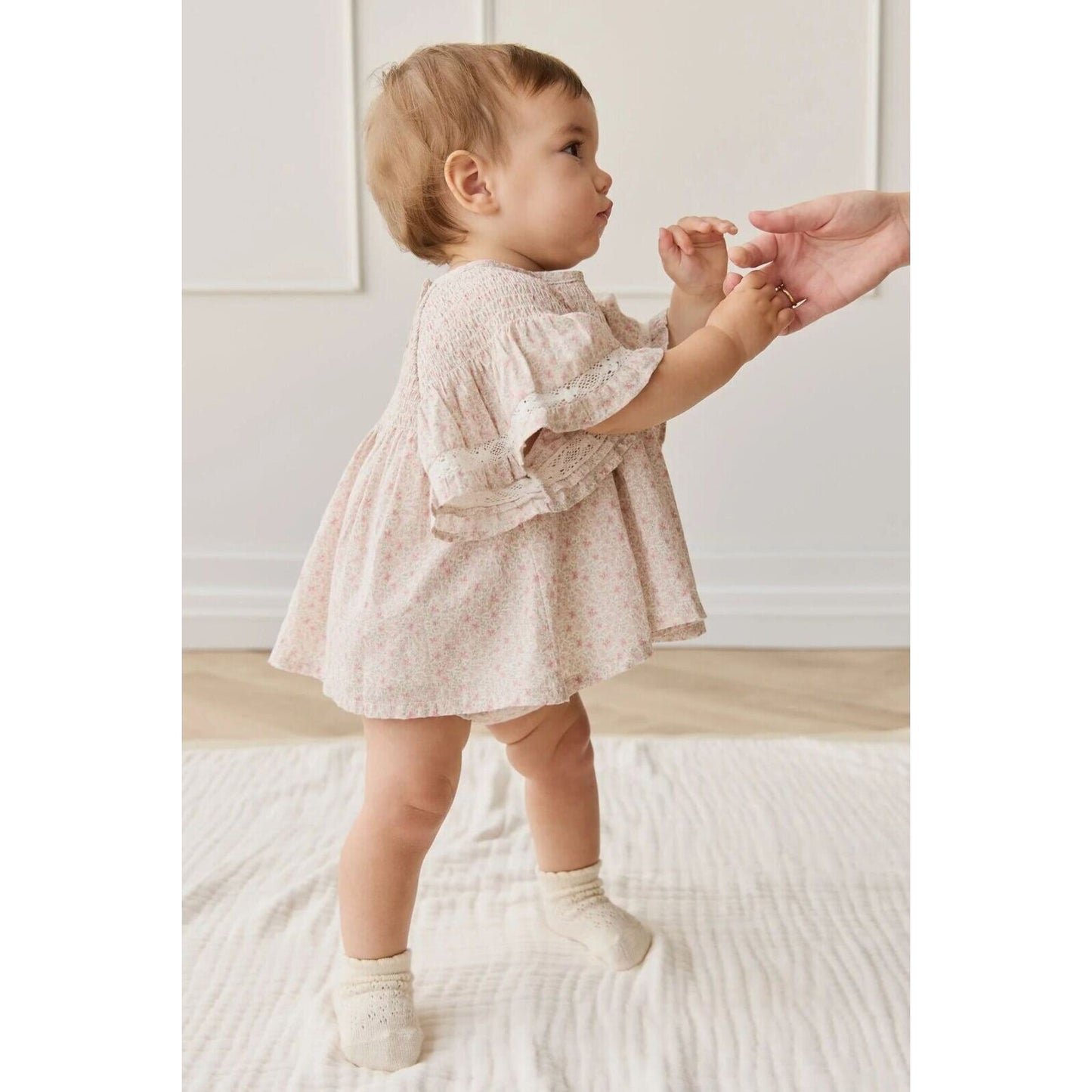 Jamie Kay Organic Cotton Frill Bloomer Claudette Rose | Aster & Ruby