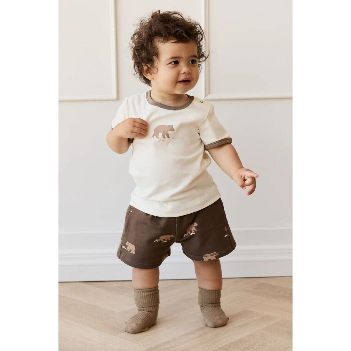 Jamie Kay Organic Cotton Jalen Short Bear Buddies Canteen | Aster & Ruby