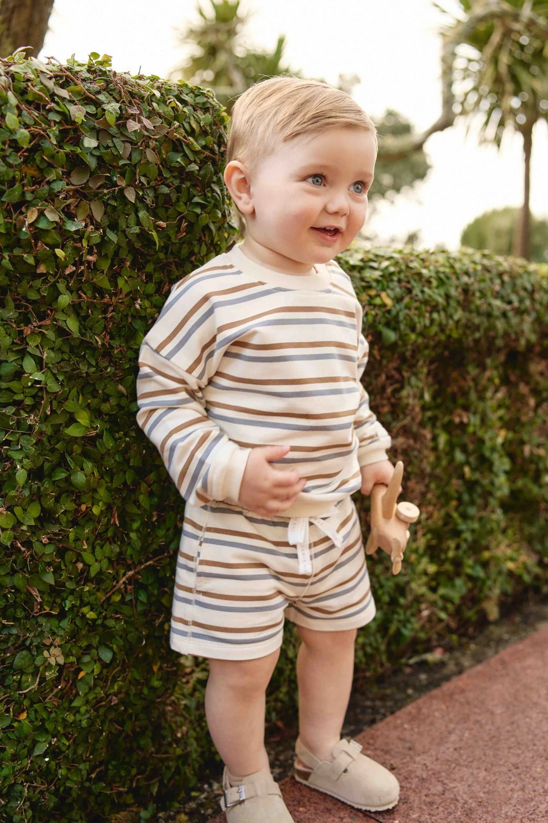 Organic Cotton Jalen Short - Hudson Stripe Tiger - Aster & Ruby