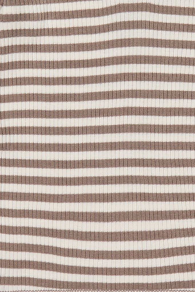Organic Cotton Modal Legging - Narrow Stripe Tweed/Cloud - Aster & Ruby