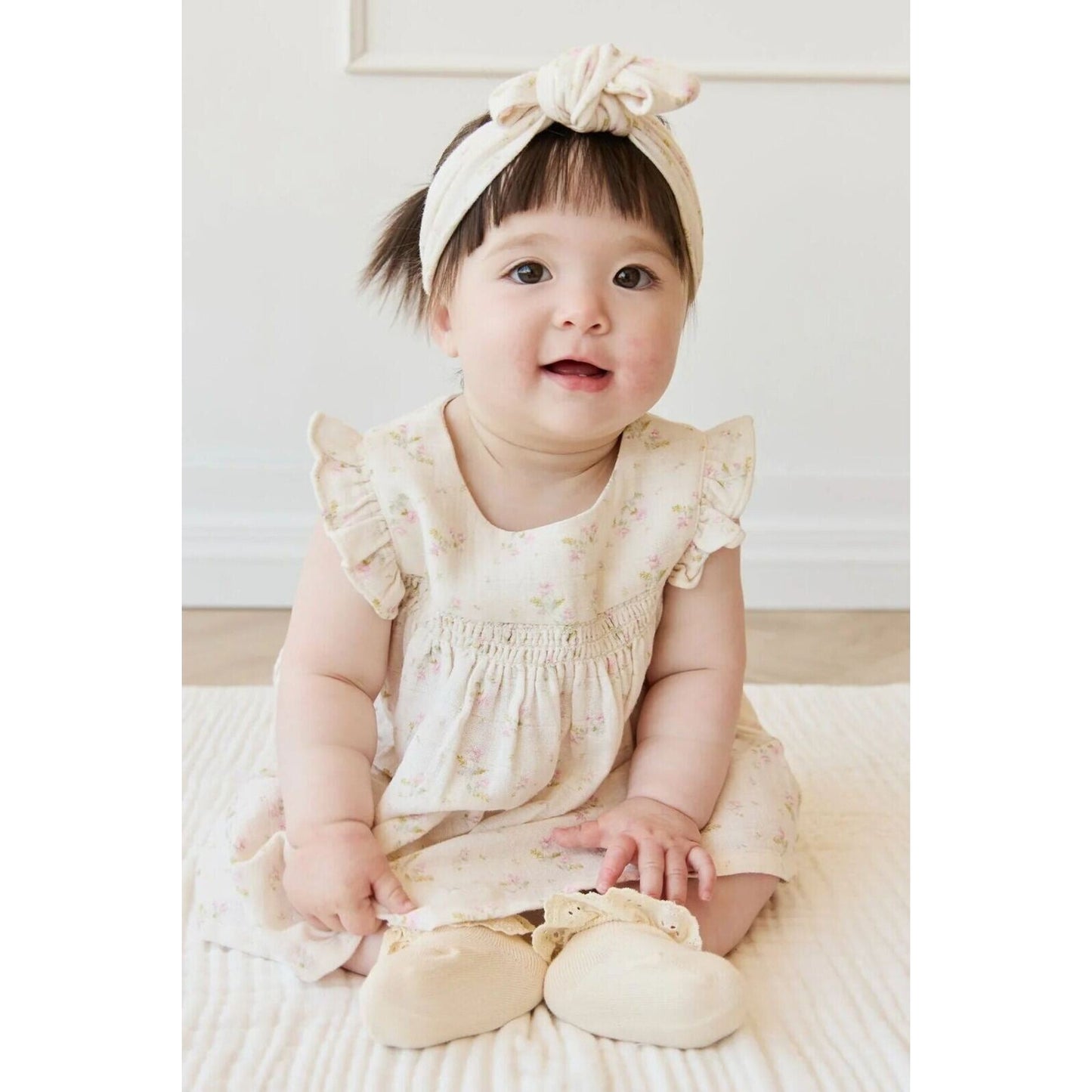 Jamie Kay Organic Cotton Muslin Headband Emelia Pink | Aster & Ruby