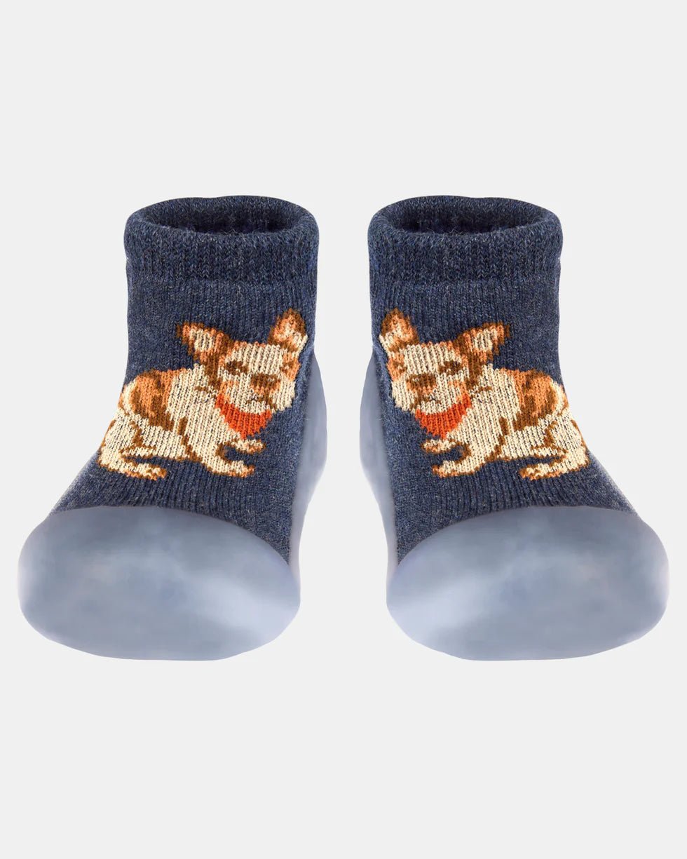 Organic Hybrid Walking Socks Dreamtime Footsteps Frenchie - Aster & Ruby