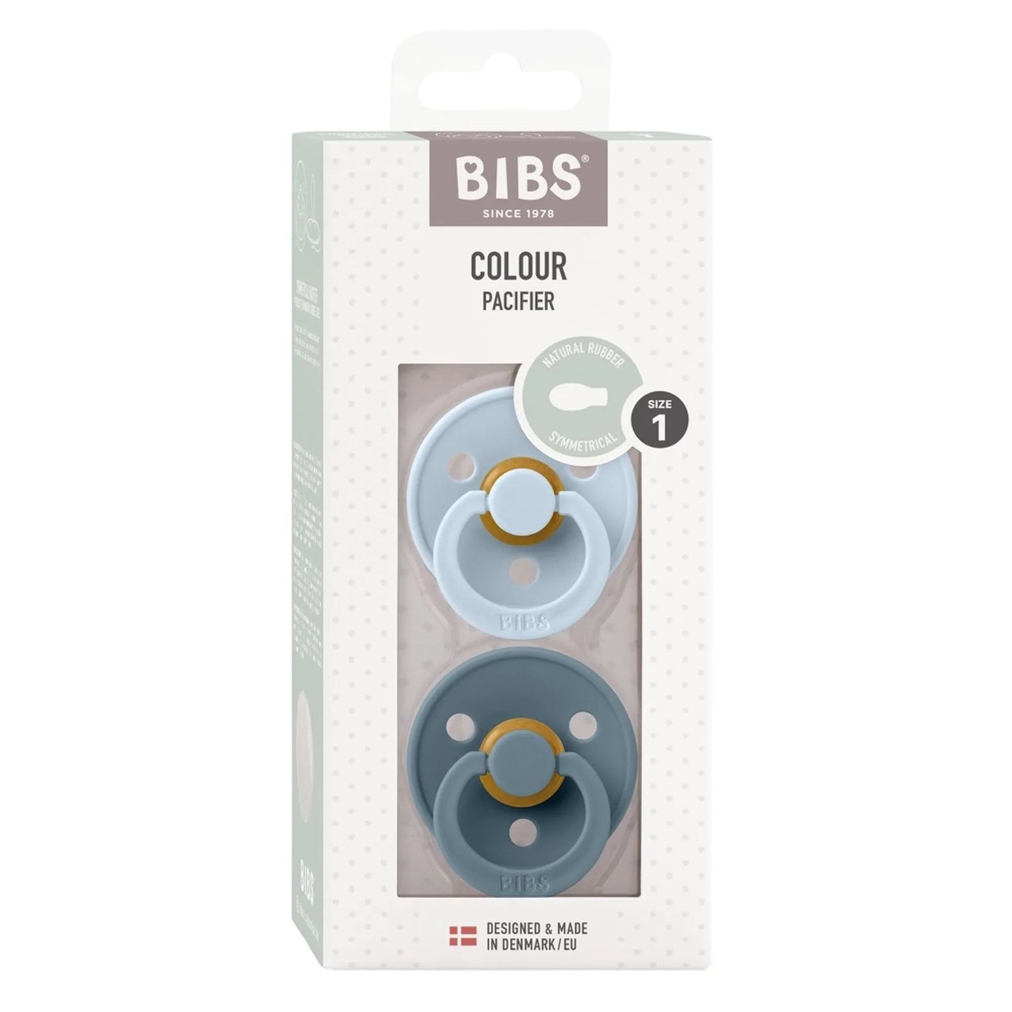 Pacifier Colour Symmetrical 2pk Baby Blue/Petrol - Aster & Ruby