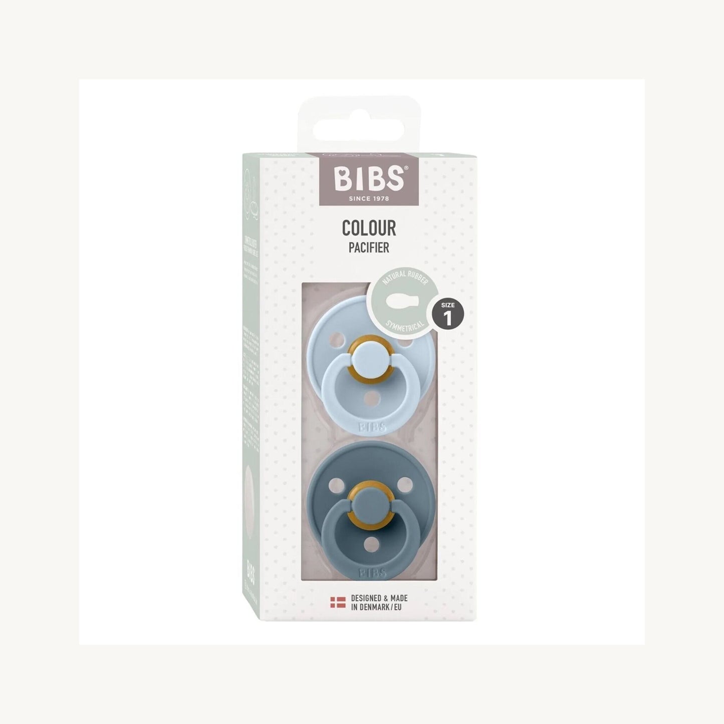 BIBS Pacifier Colour Symmetrical 2pk Baby Blue/Petrol | Aster & Ruby