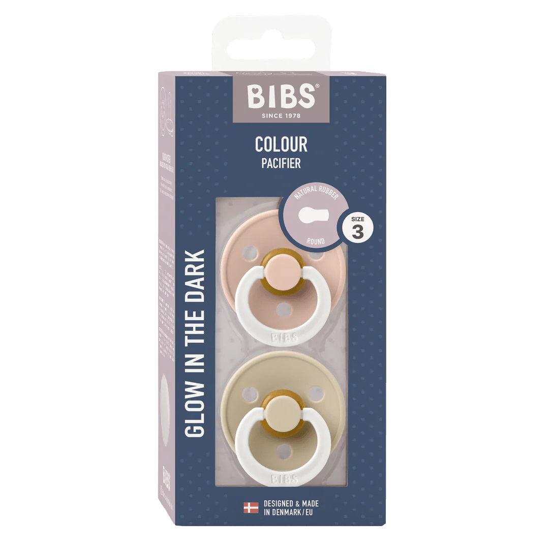 Pacifier Colour Symmetrical 2pk GLOW Blush/Vanilla - Aster & Ruby