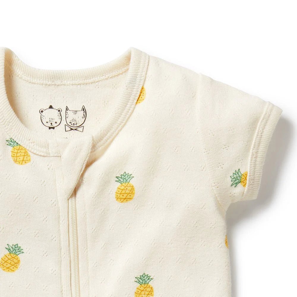 Piney Pals Organic Pointelle Boyleg Zipsuit - Aster & Ruby