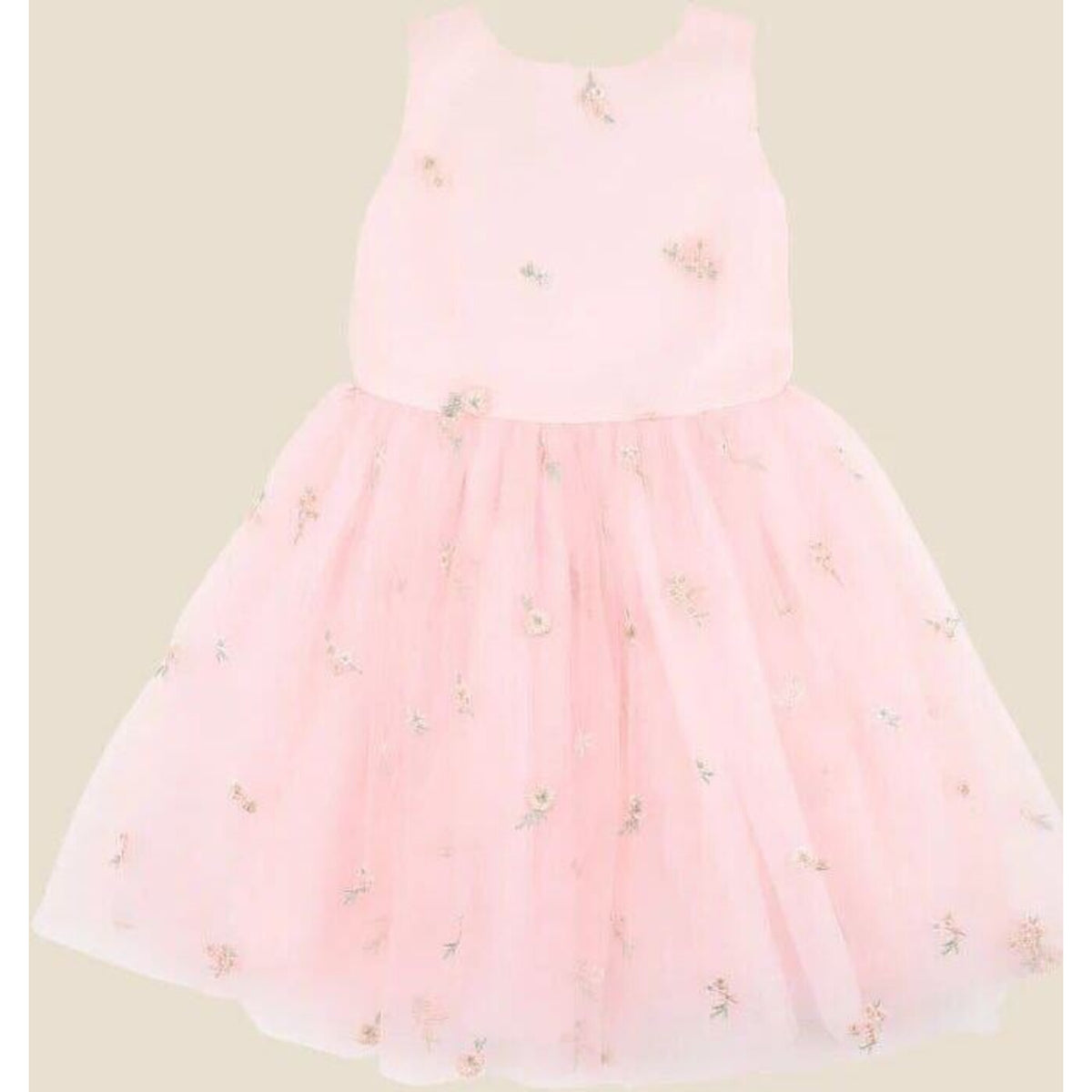 bebe Pink Floral Embroidered Back Bow Tulle Dress 3–10 Yrs | Aster & Ruby