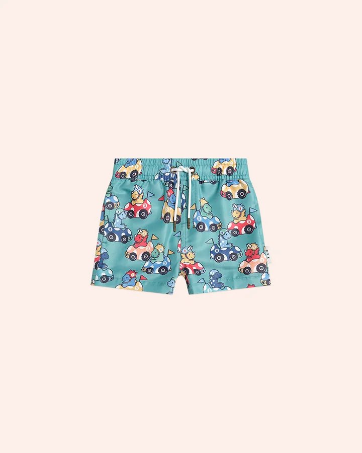 Racer Dino Swim Shorts - Aster & Ruby