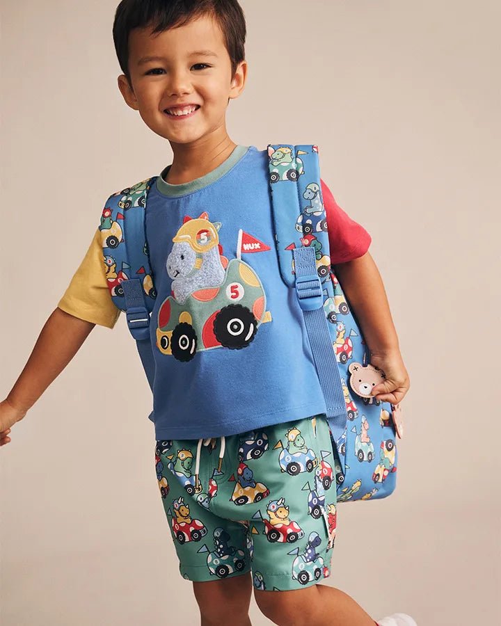 Racer Dino Swim Shorts - Aster & Ruby