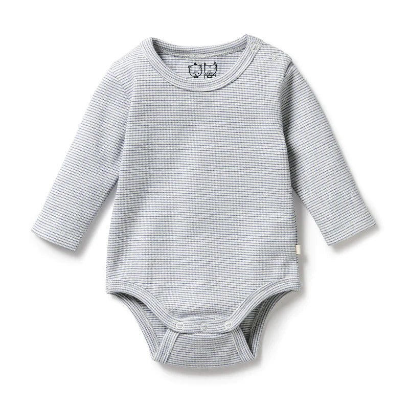 Rain Drop Organic Long Sleeve Body Suit - Aster & Ruby