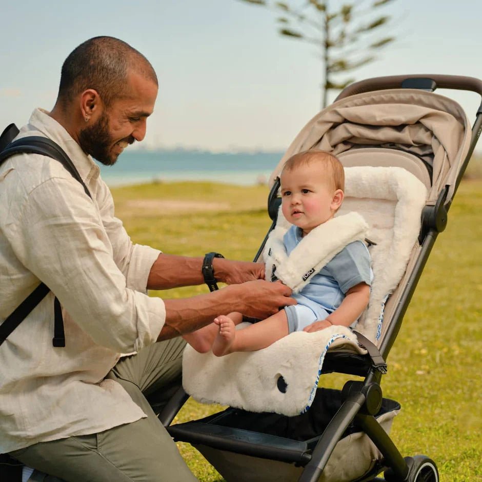 Reversible Cozy Fleece Pram Liner Coastline - Aster & Ruby