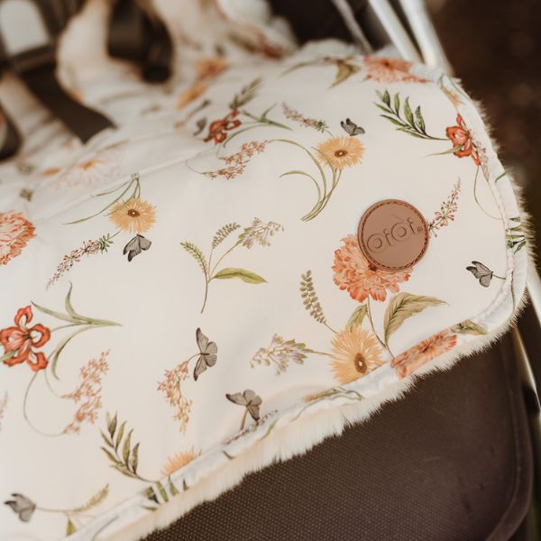 Reversible Cozy Fleece Pram Liner Wildflower - Aster & Ruby