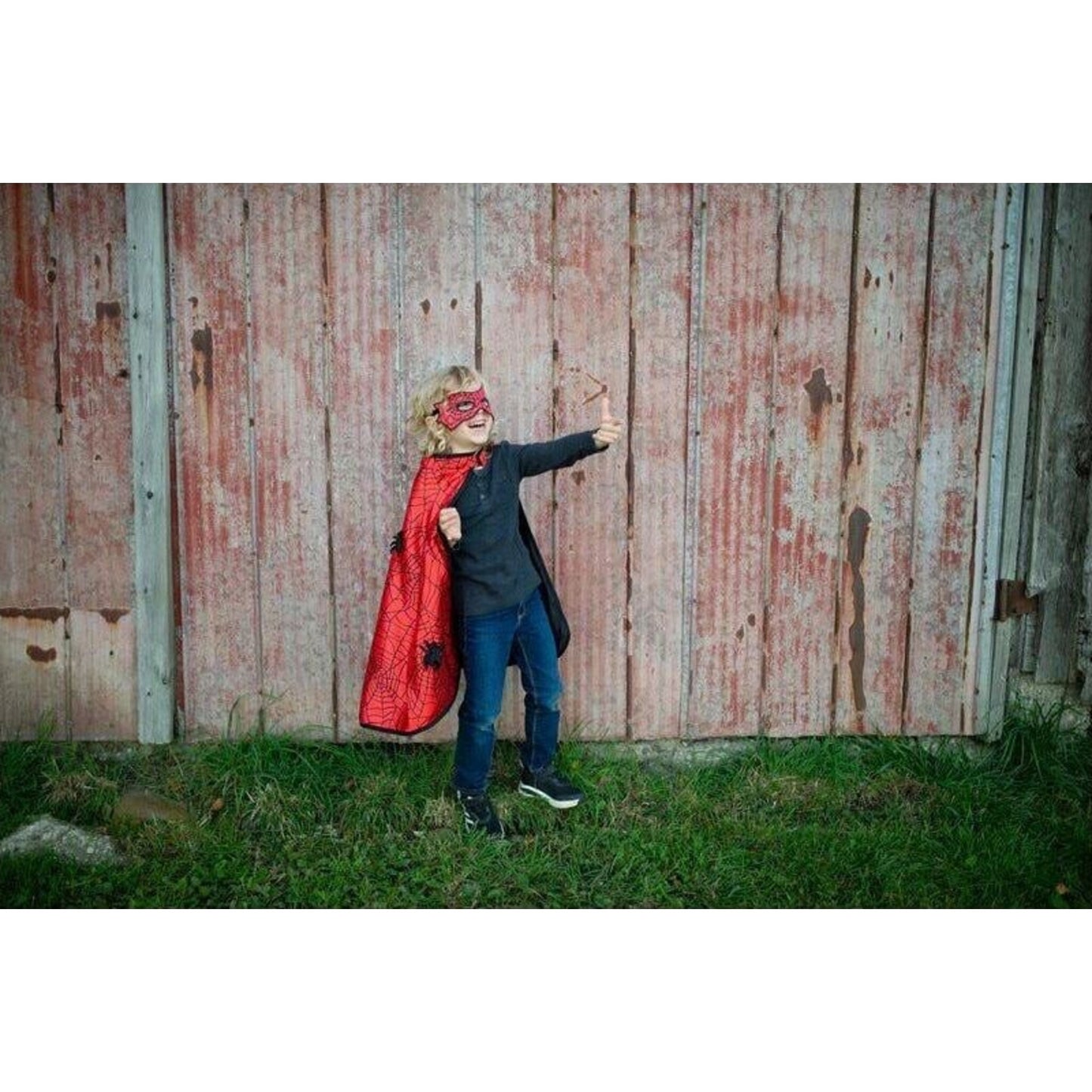 Great Pretenders Reversible Spider & Bat Cape with Mask | Aster & Ruby