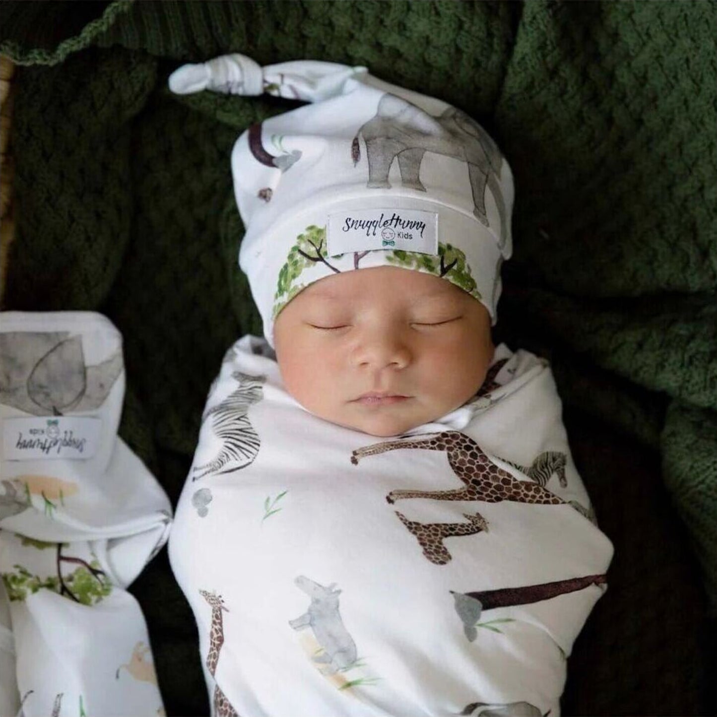 Snuggle Hunny Safari Organic Jersey Wrap & Beanie Set | Aster & Ruby