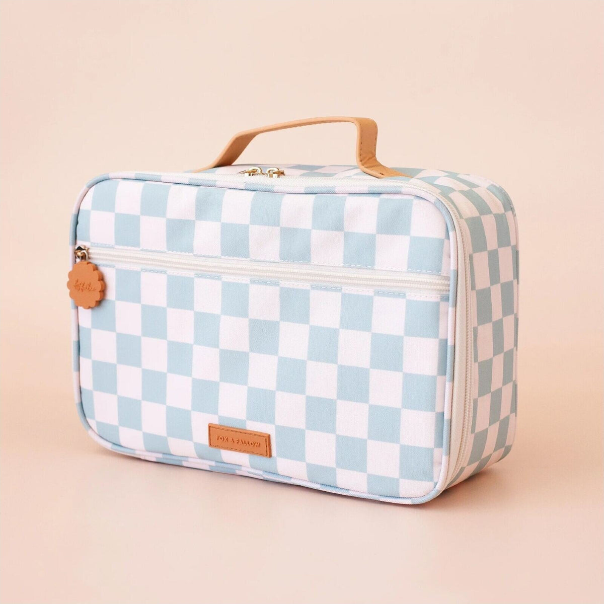 Fox & Fallow Sage Check Large Lunch Bag | Aster & Ruby
