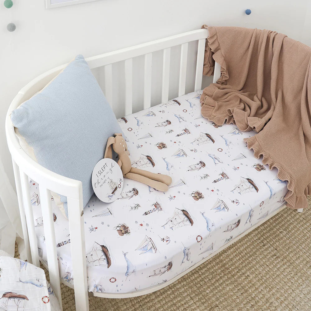 Set Sail Organic Fitted Cot Sheet