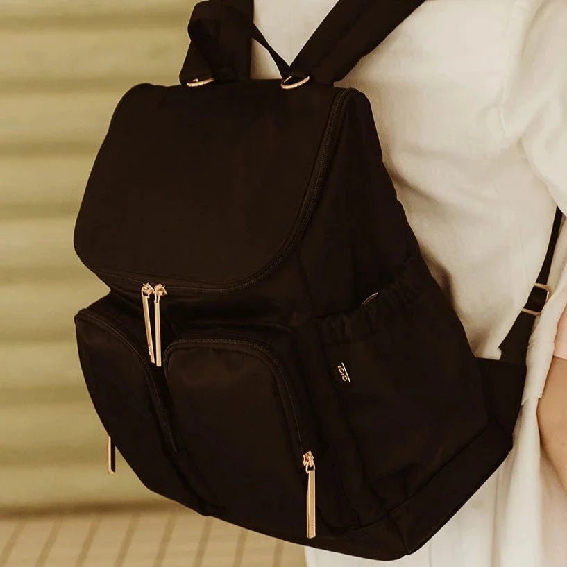 Signature Nappy Backpack Black Dimple - Aster & Ruby
