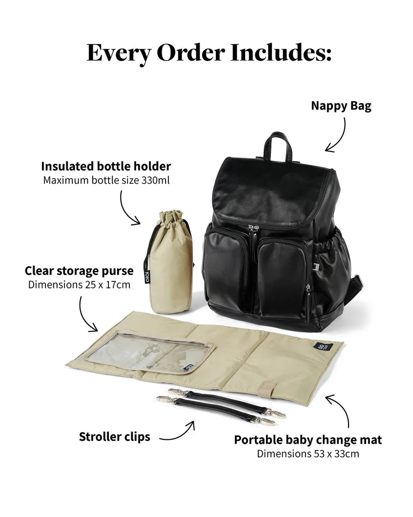Signature Nappy Backpack Black Dimple - Aster & Ruby