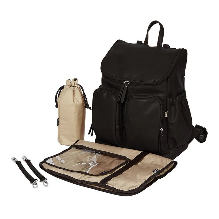 Signature Nappy Backpack Black Nylon - Aster & Ruby