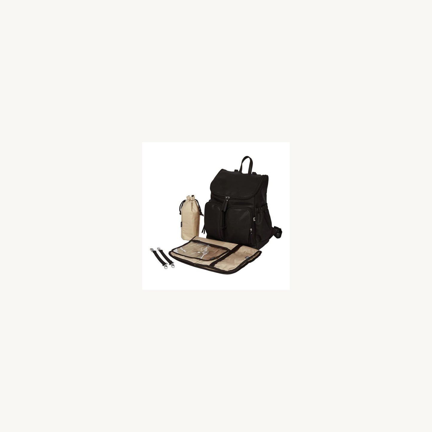 OiOi Signature Nappy Backpack Black Nylon | Aster & Ruby