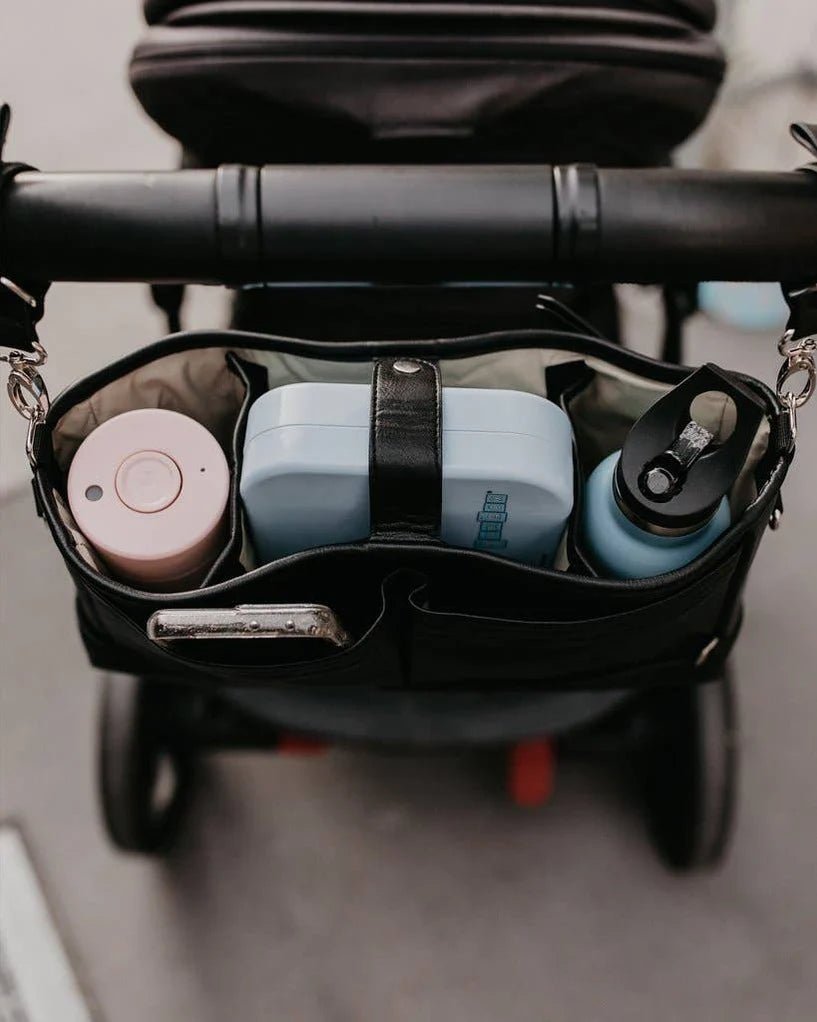 Signature Pram Caddy Black Dimple - Aster & Ruby