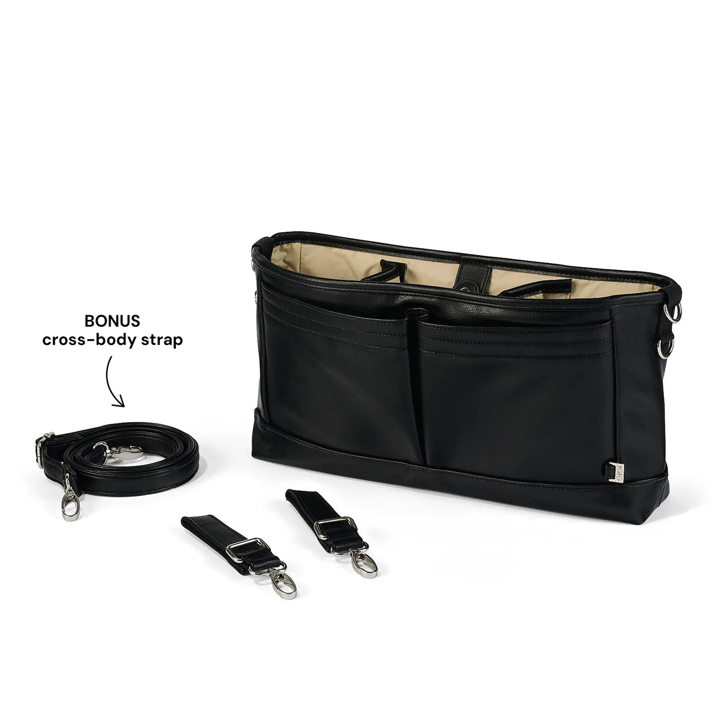 Signature Pram Caddy Black Dimple - Aster & Ruby