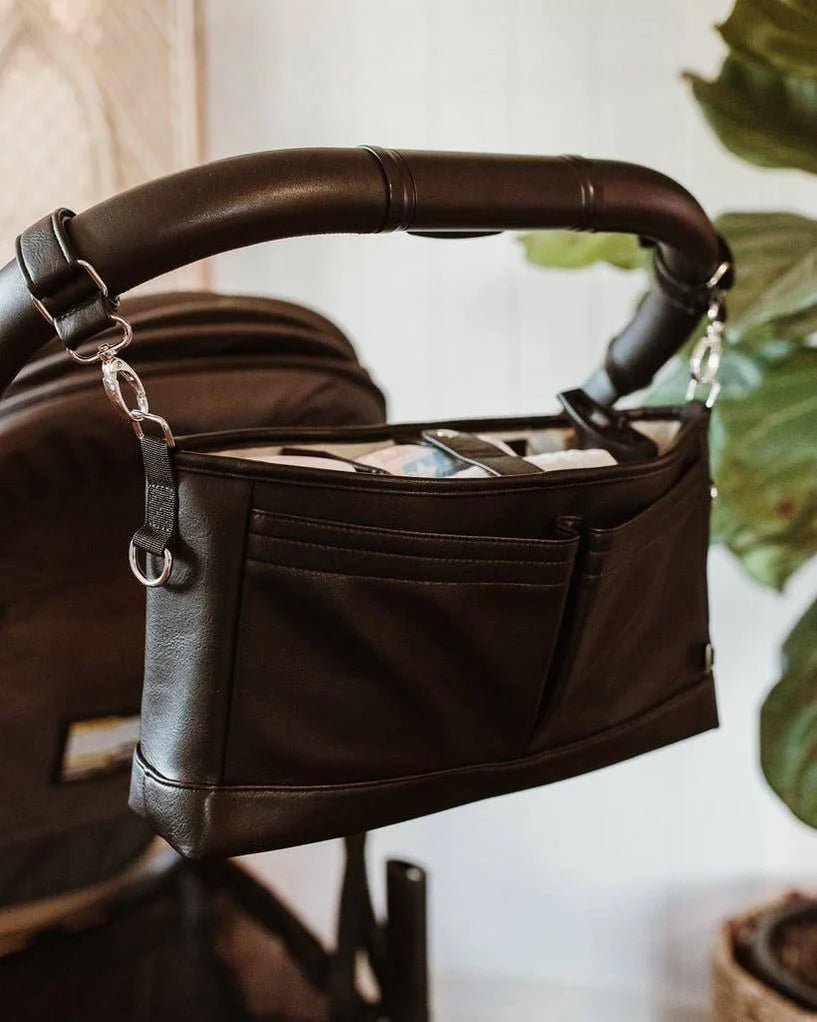 Signature Pram Caddy Black Dimple - Aster & Ruby