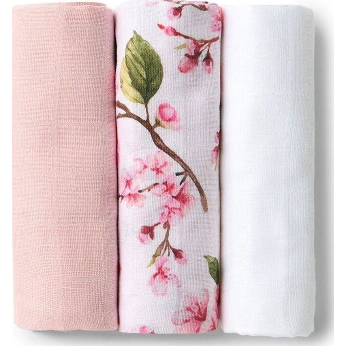 Snuggle Hunny Small Organic Muslin Cloths 3pk - Milk/Cherry Blossom/Fairytale | Aster & Ruby