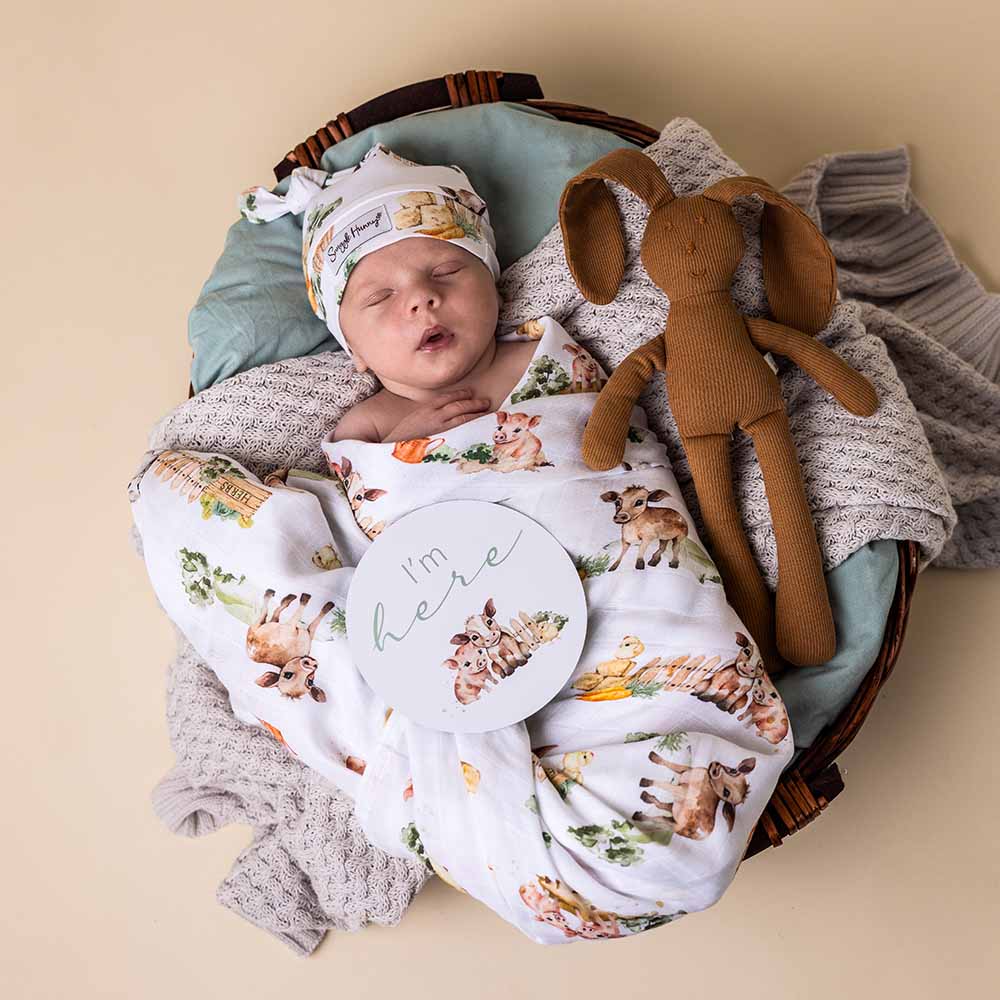 Snuggle Hunny Kids Organic Muslin Wrap Farm | Aster & Ruby