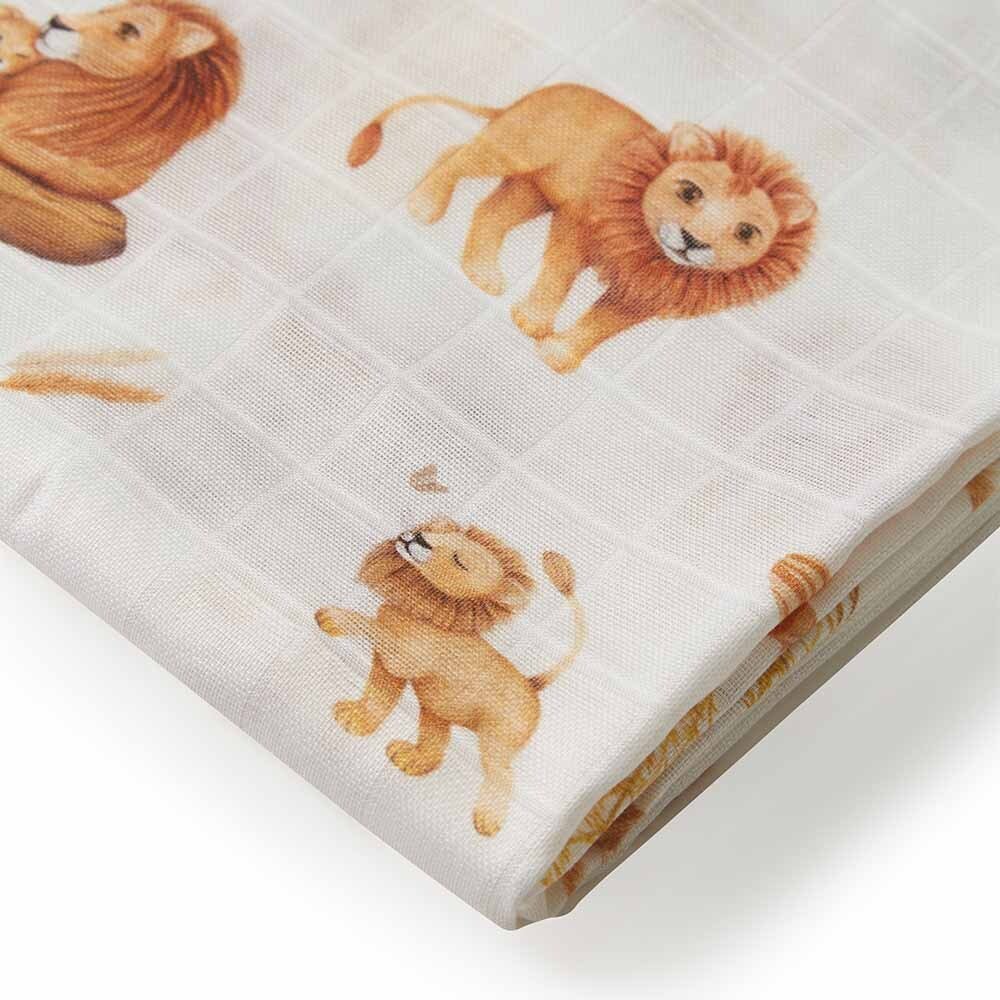 Snuggle Hunny Organic Muslin Wrap - Lion - Aster & Ruby