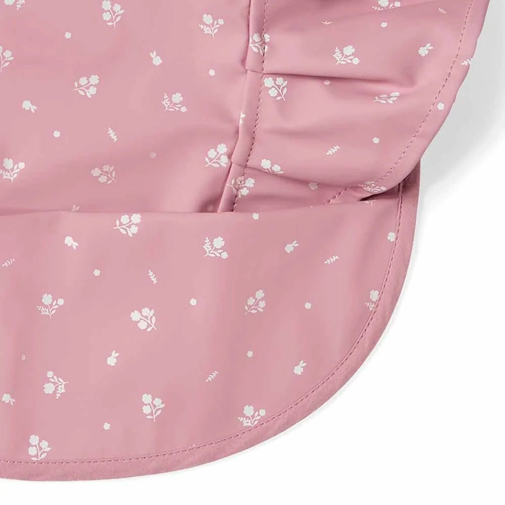 Snuggle Hunny Waterproof Snuggle Bib - Pink Fleur Frill - Aster & Ruby