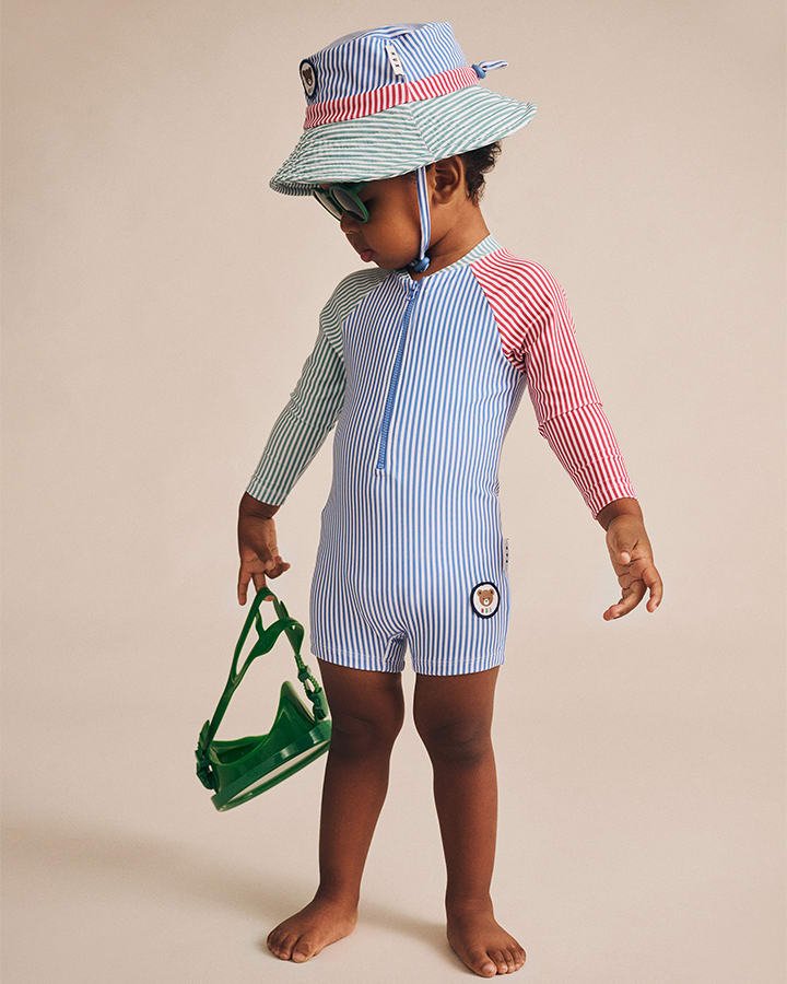 Spliced Stripe Swimsuit Shortie - Aster & Ruby