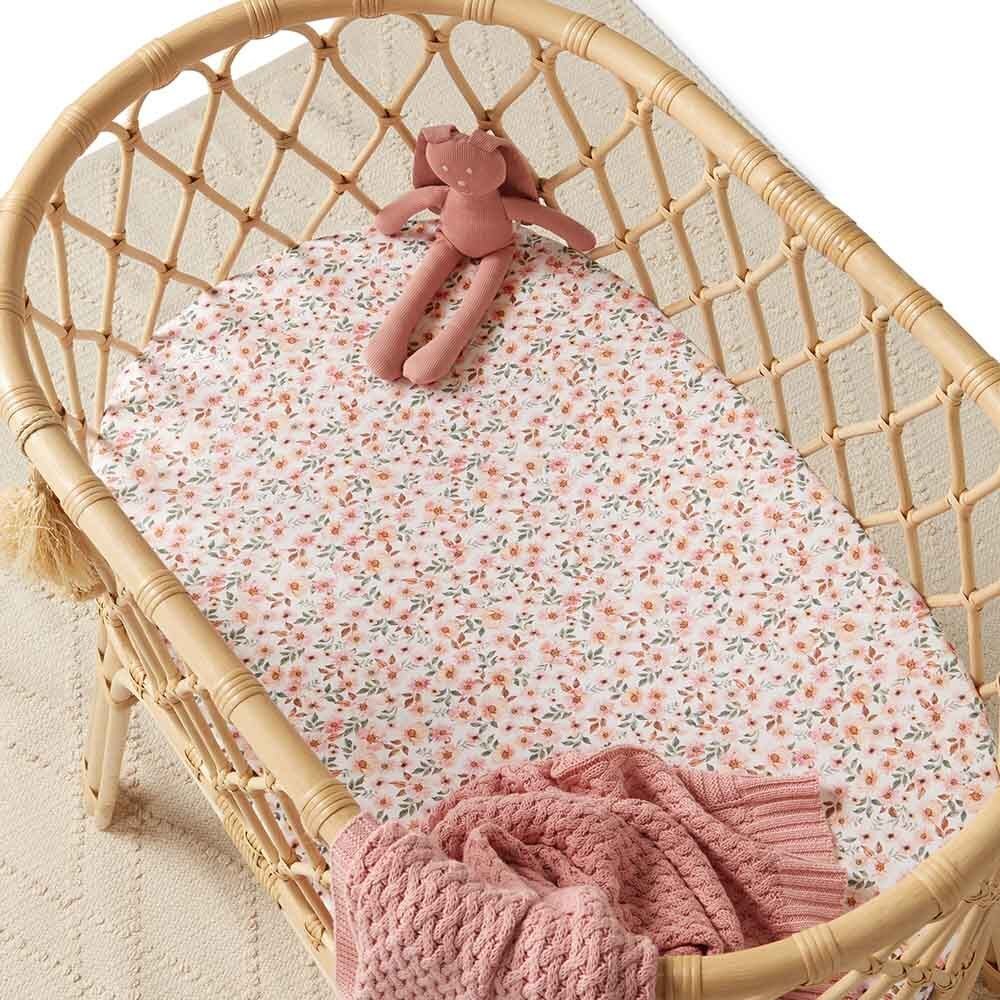 Spring Floral Bassinet Sheet / Change Pad Cover - Aster & Ruby