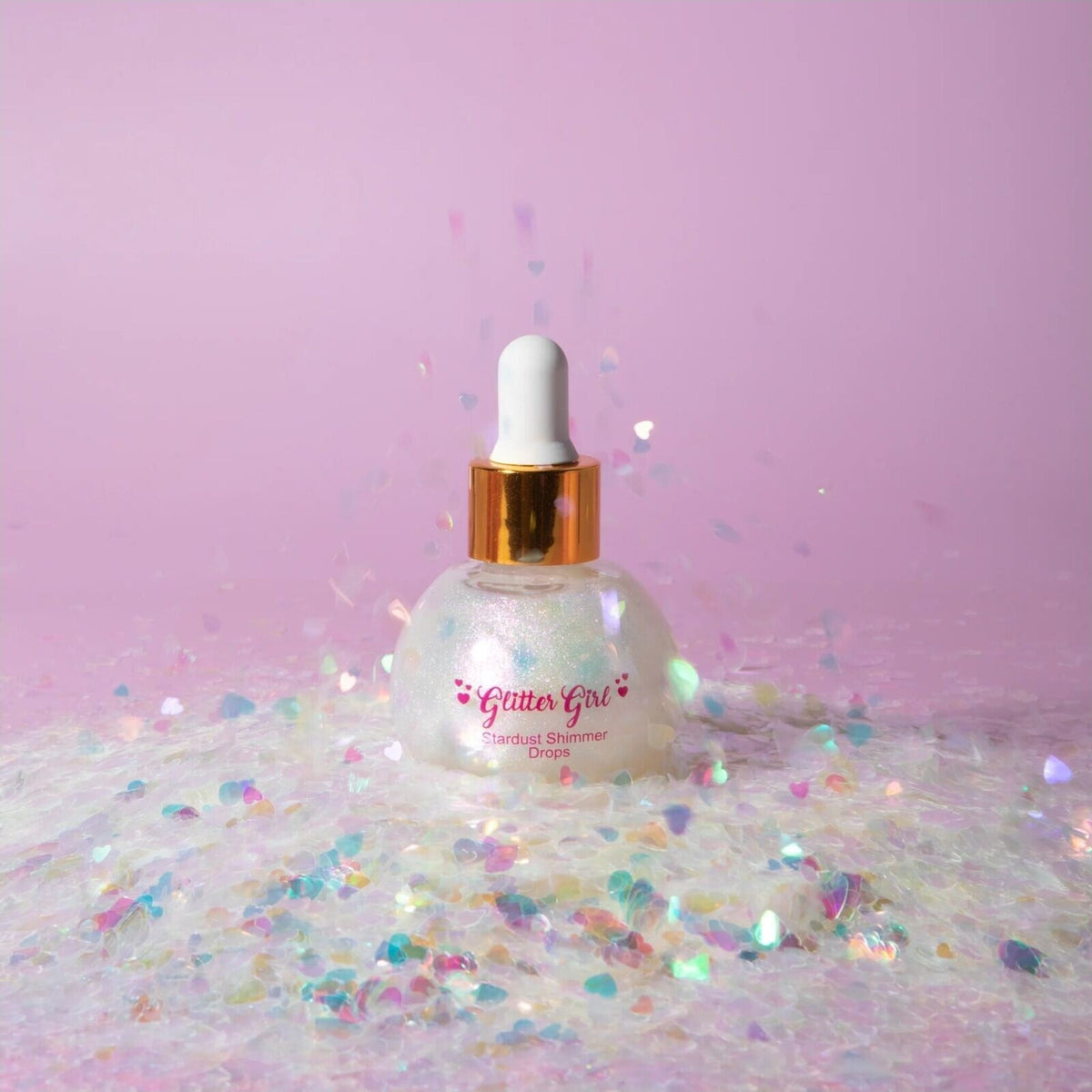 Glitter Girl Stardust Shimmer Drops – Pink-Pearl Glow for Face & Body | Aster & Ruby