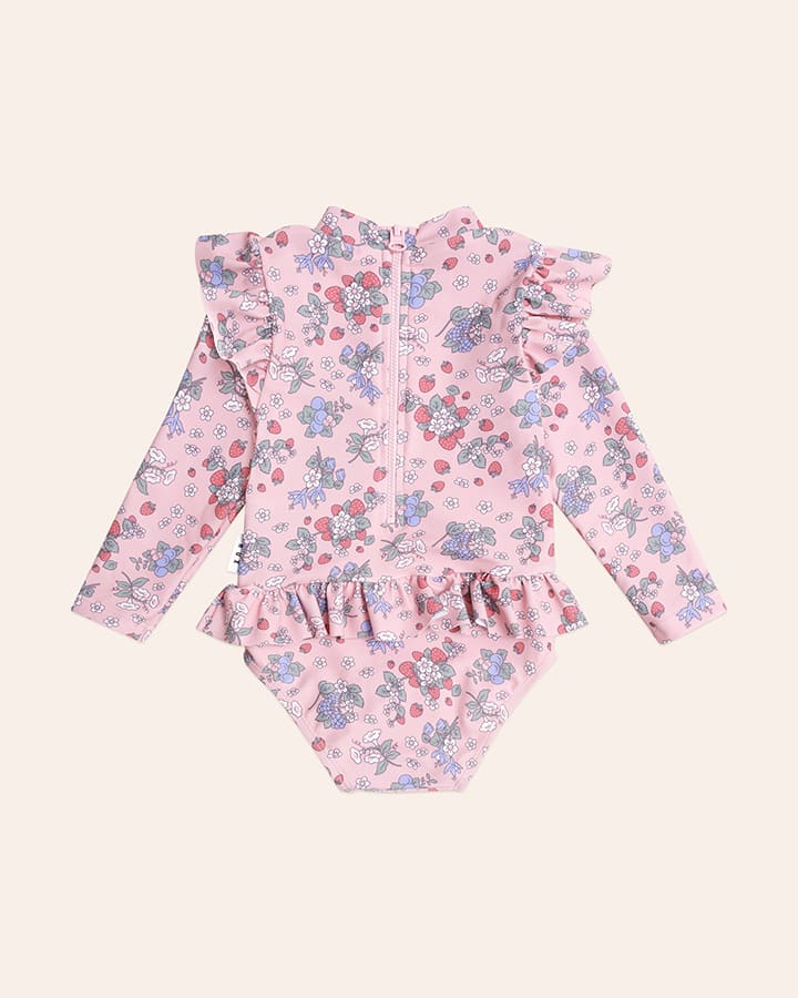 Strawberry Garden Frill Swimsuit - Aster & Ruby